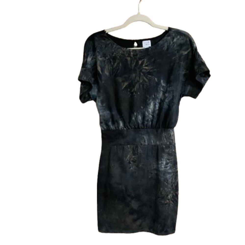 Peyton Jensen Black Spacedye Spaced Out Mini Dress Career Casual Sz X-Small EUC